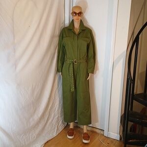 NWOT Michael Kors Army Green Belted Jumpsuit